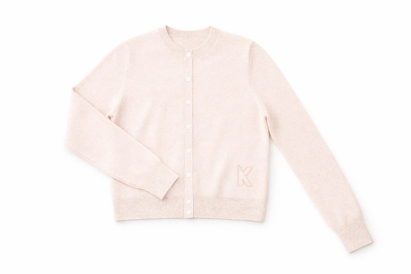 Cashmere Cardigan Pale Pink/Cream